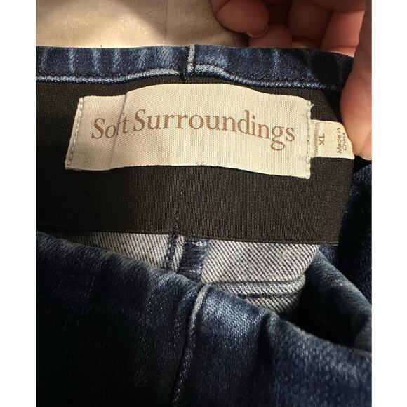 Soft Surroundings Pull On Jeans Women's Size XL Dark Wash Stretch Jegging - Picture 4 of 7